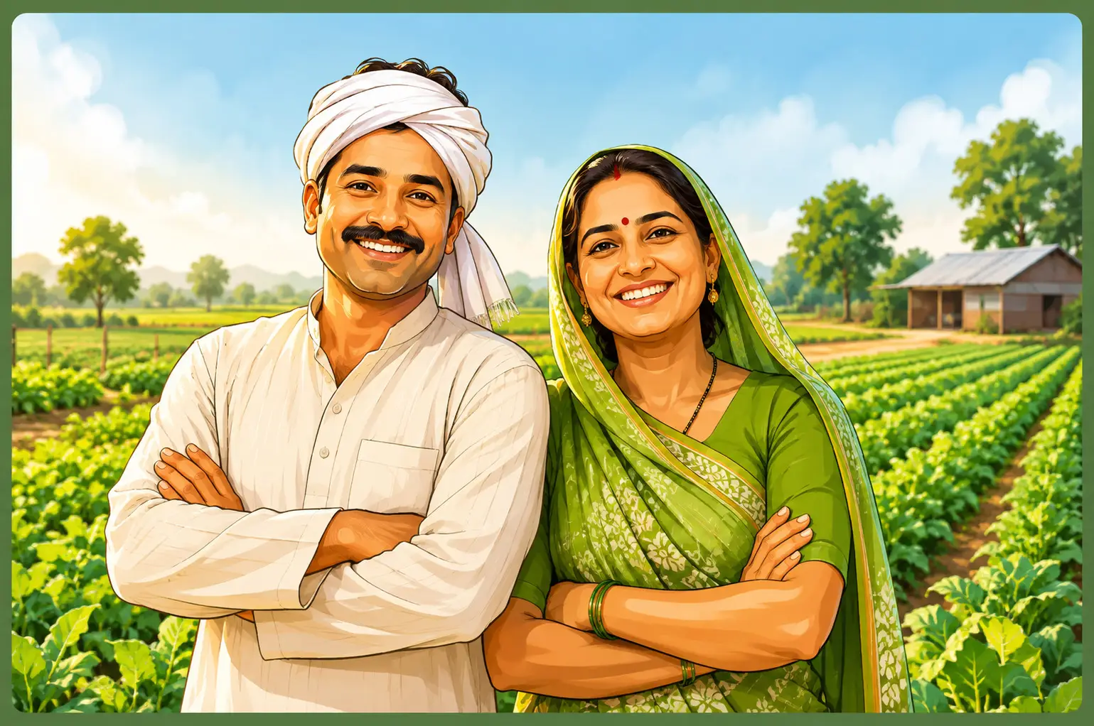 Happy farmers